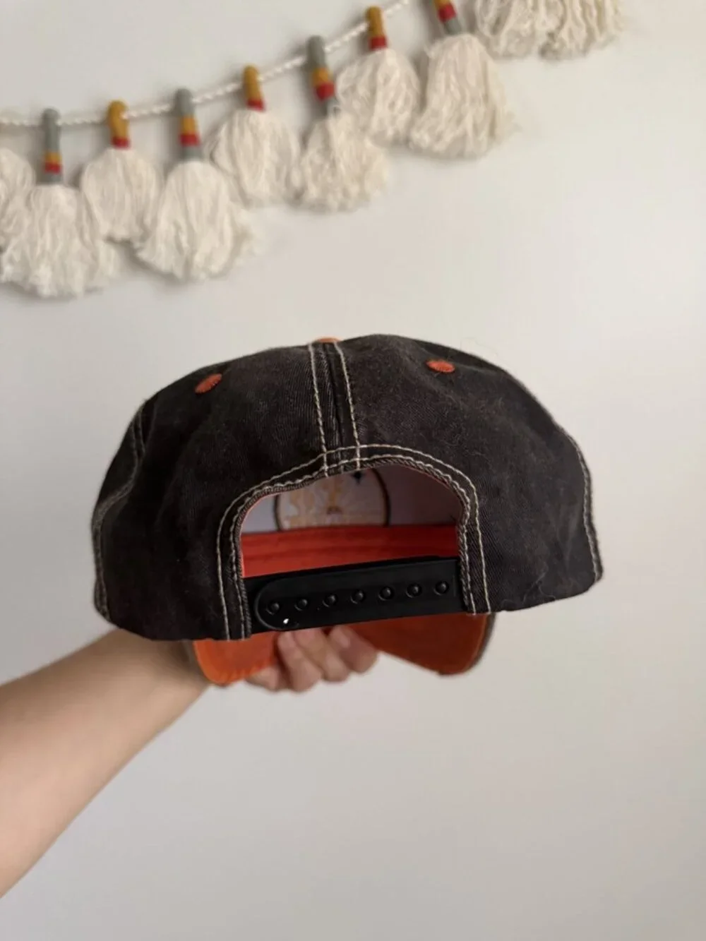 Shyanne Distress Black Western Style Snapback Trucker Hat Festival Rodeo Boho OS